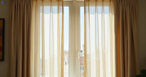 Dull dusty drapes in maribyrnong-vic before professional cleaning